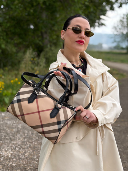 Bauletto Burberry tartan beige