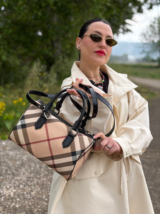 Bauletto Burberry tartan beige