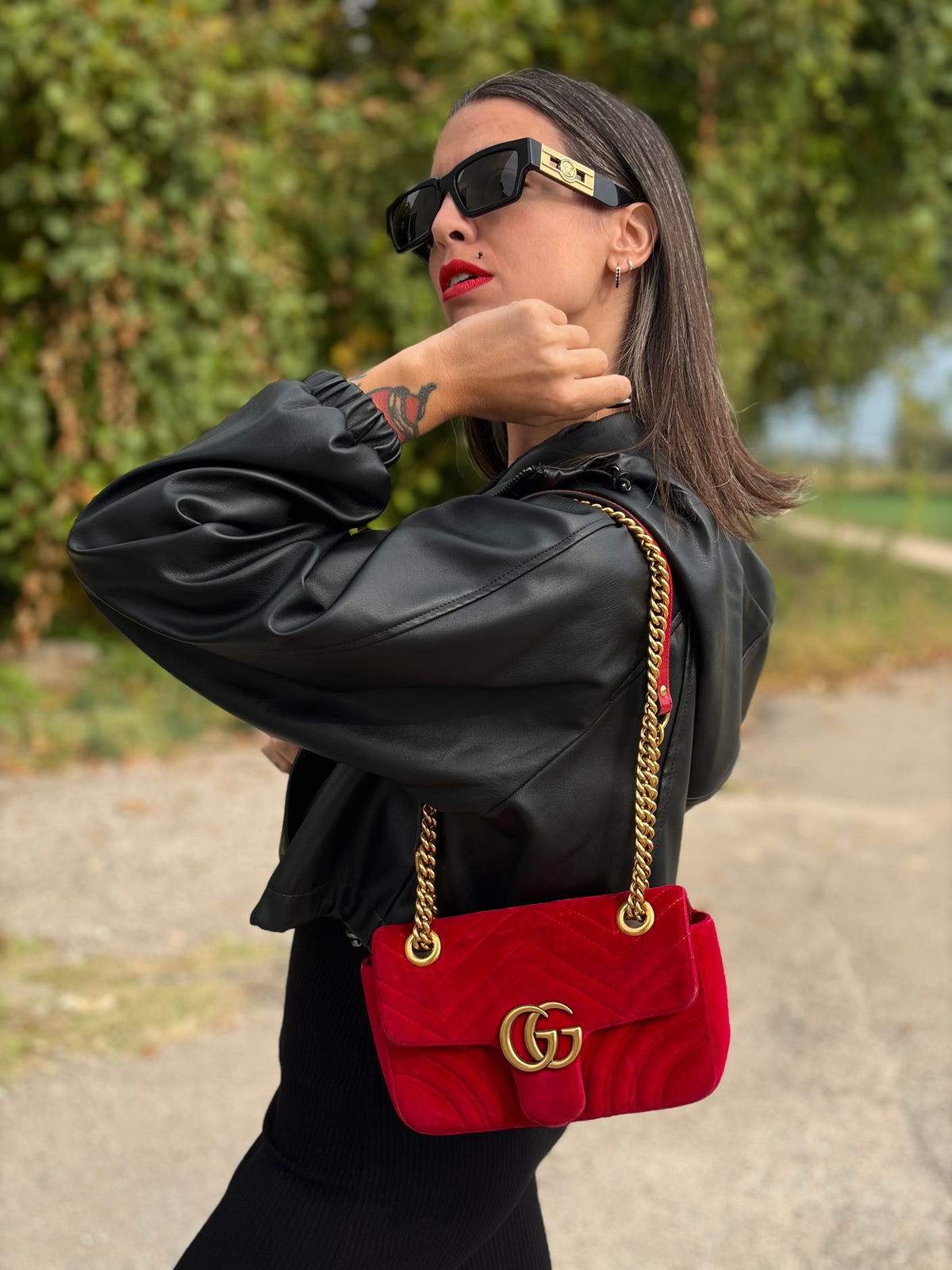 Borsa Gucci Marmont Velvet misura piccola