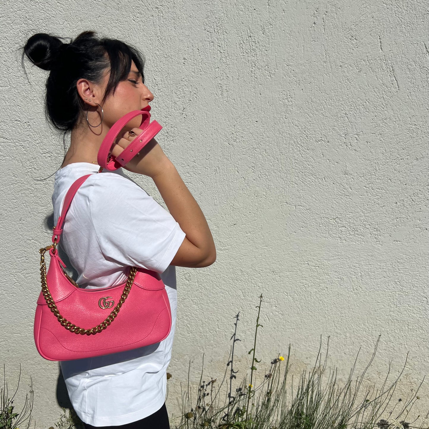 Aphrodite Small Shoulder Bag rosa Gucci