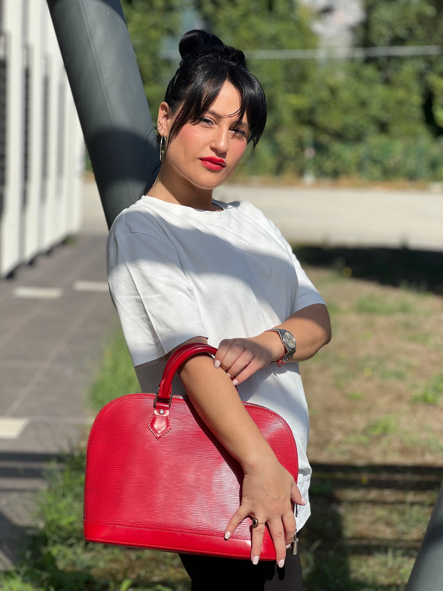 Alma PM Epi Louis Vuitton Rossa