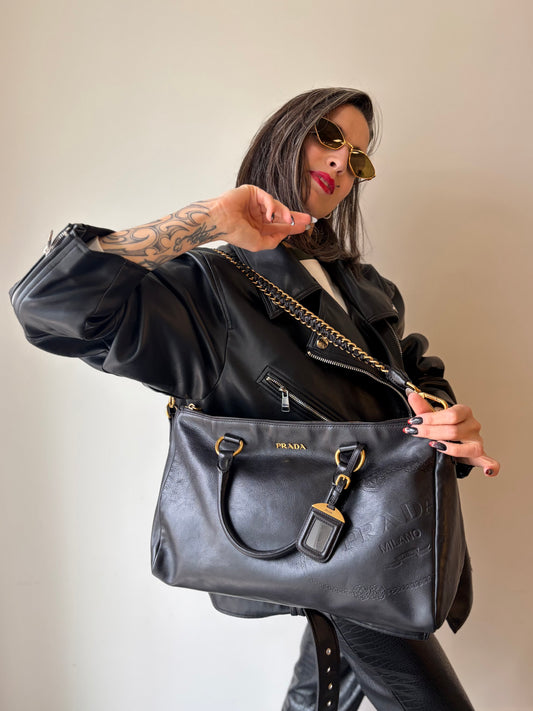 Borsa Satchel Prada nera