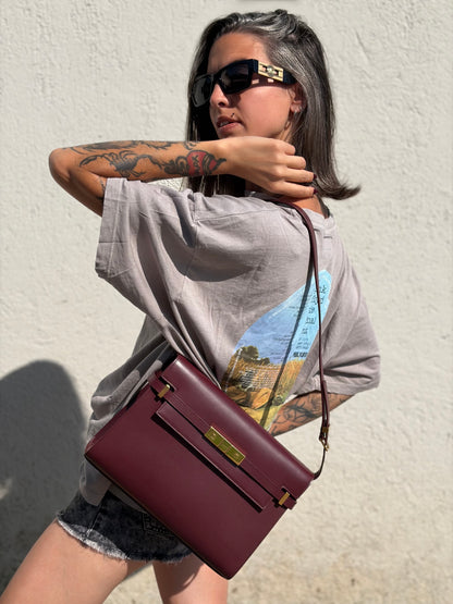 Borsa Manhattan Saint Laurent bordeaux media