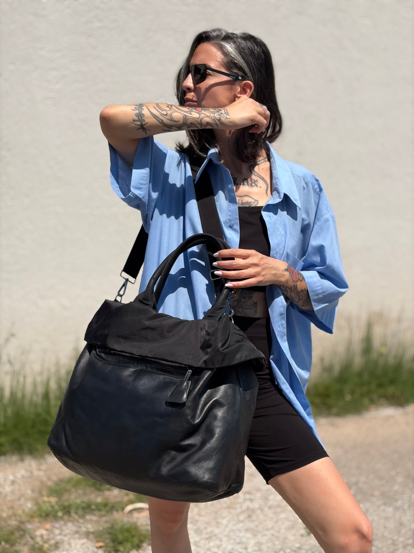 Tote Prada Double Face nera