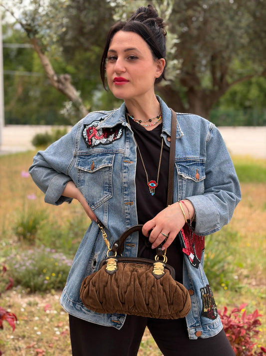 Satchel Miu Miu marrone