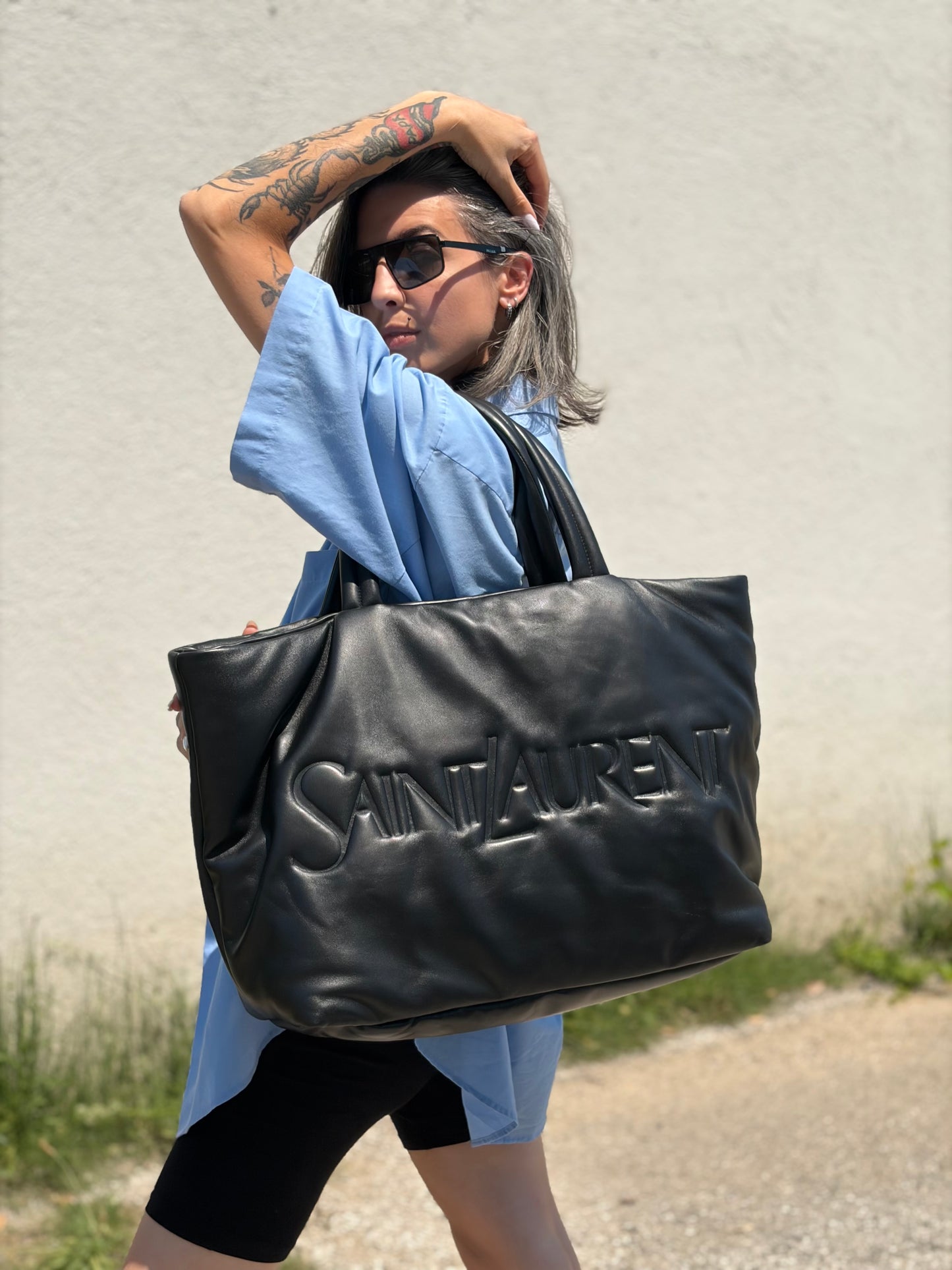 Sac New Tote Saint Laurent nera
