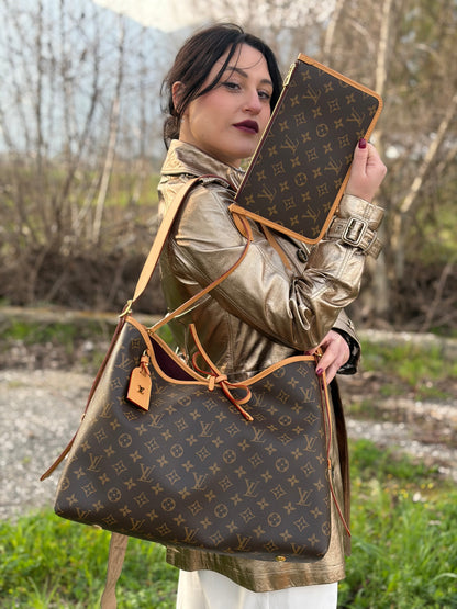 Borsa CarryAll MM Louis Vuitton marrone