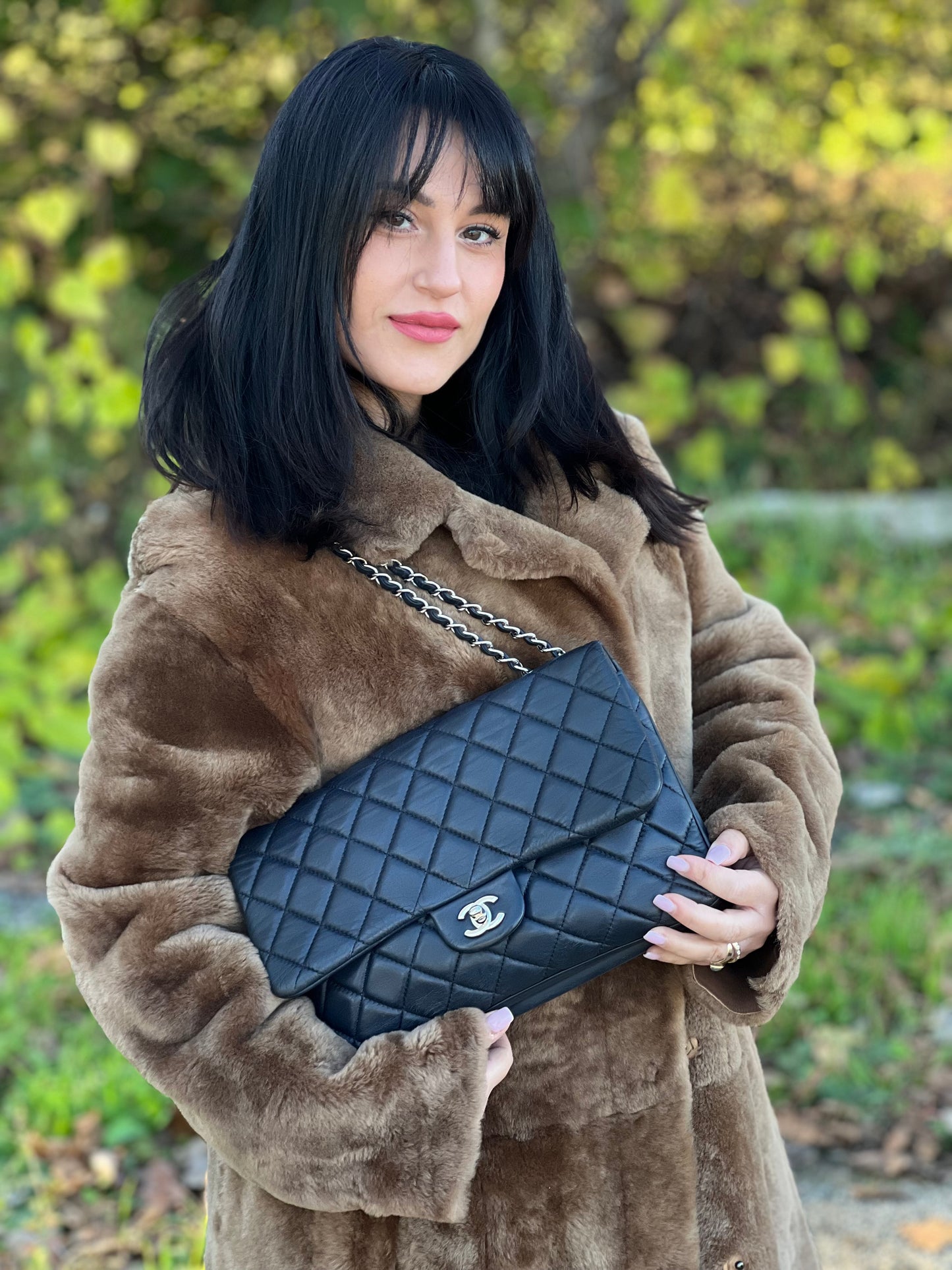 Borsa Chanel Flap Bag blu notte