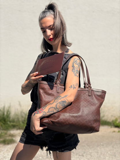 Shopper Gucci Diamante Craft marrone