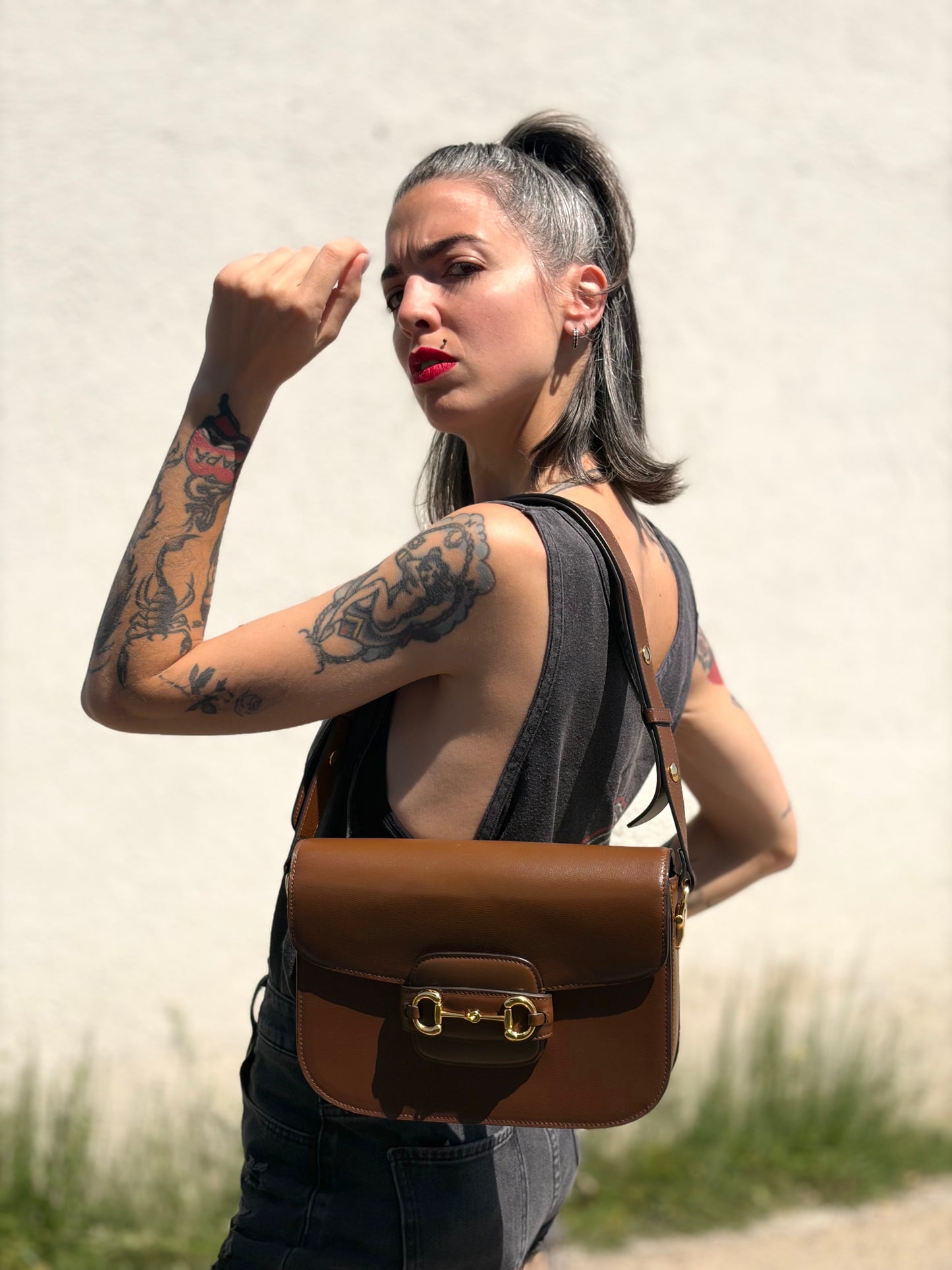 Borsa Gucci Horsebit 1955 misura media