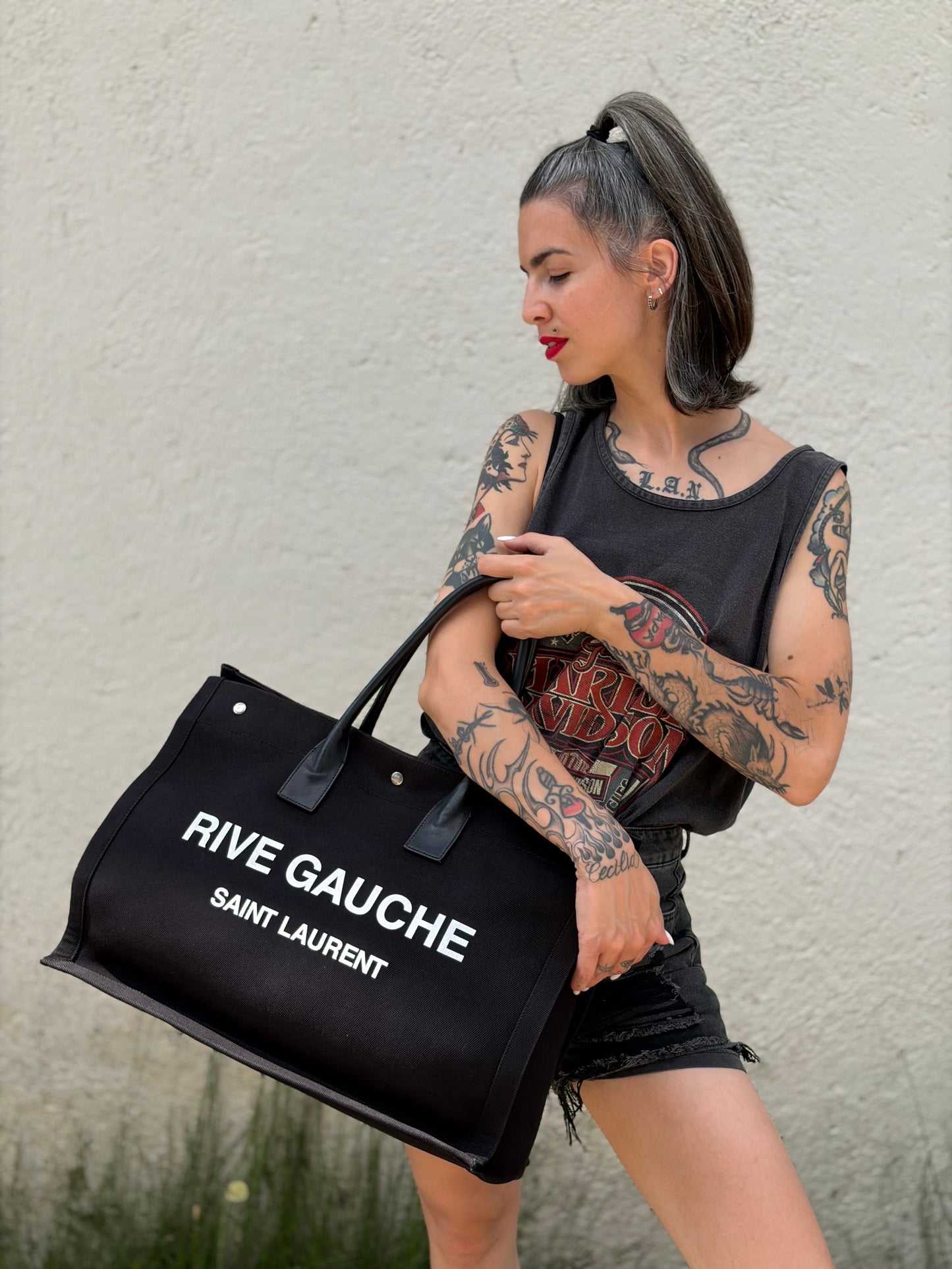 Tote Saint Laurent Rive Gauche nera