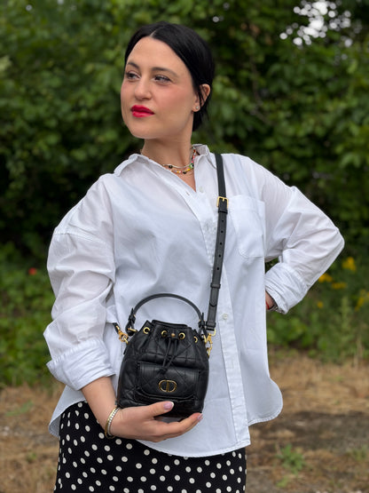 Secchiello Mini Dior Caro nero