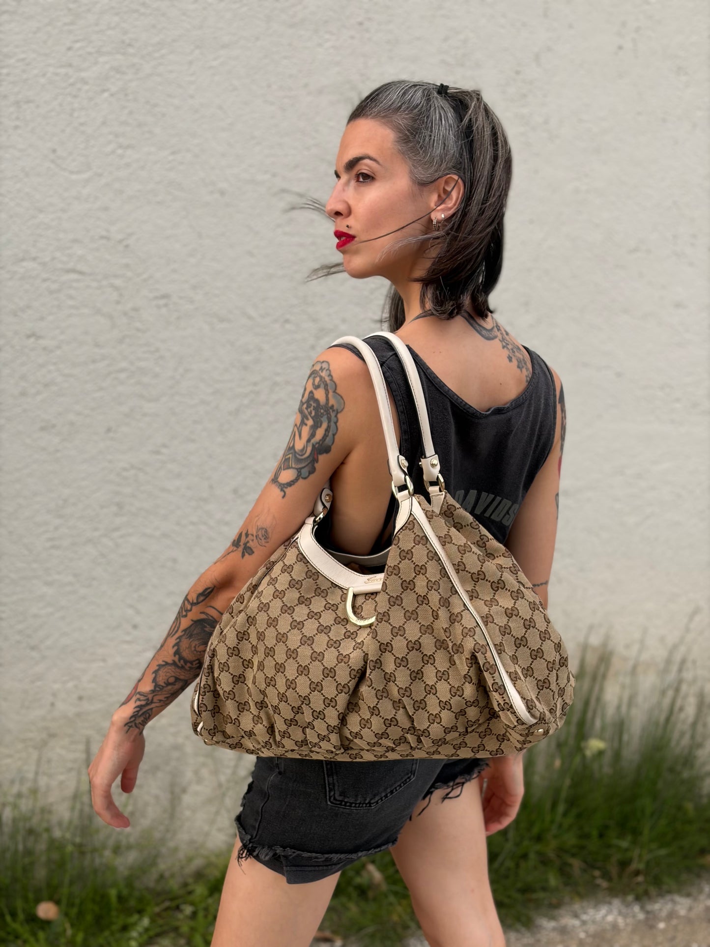Borsa Gucci Abbey D-Ring beige