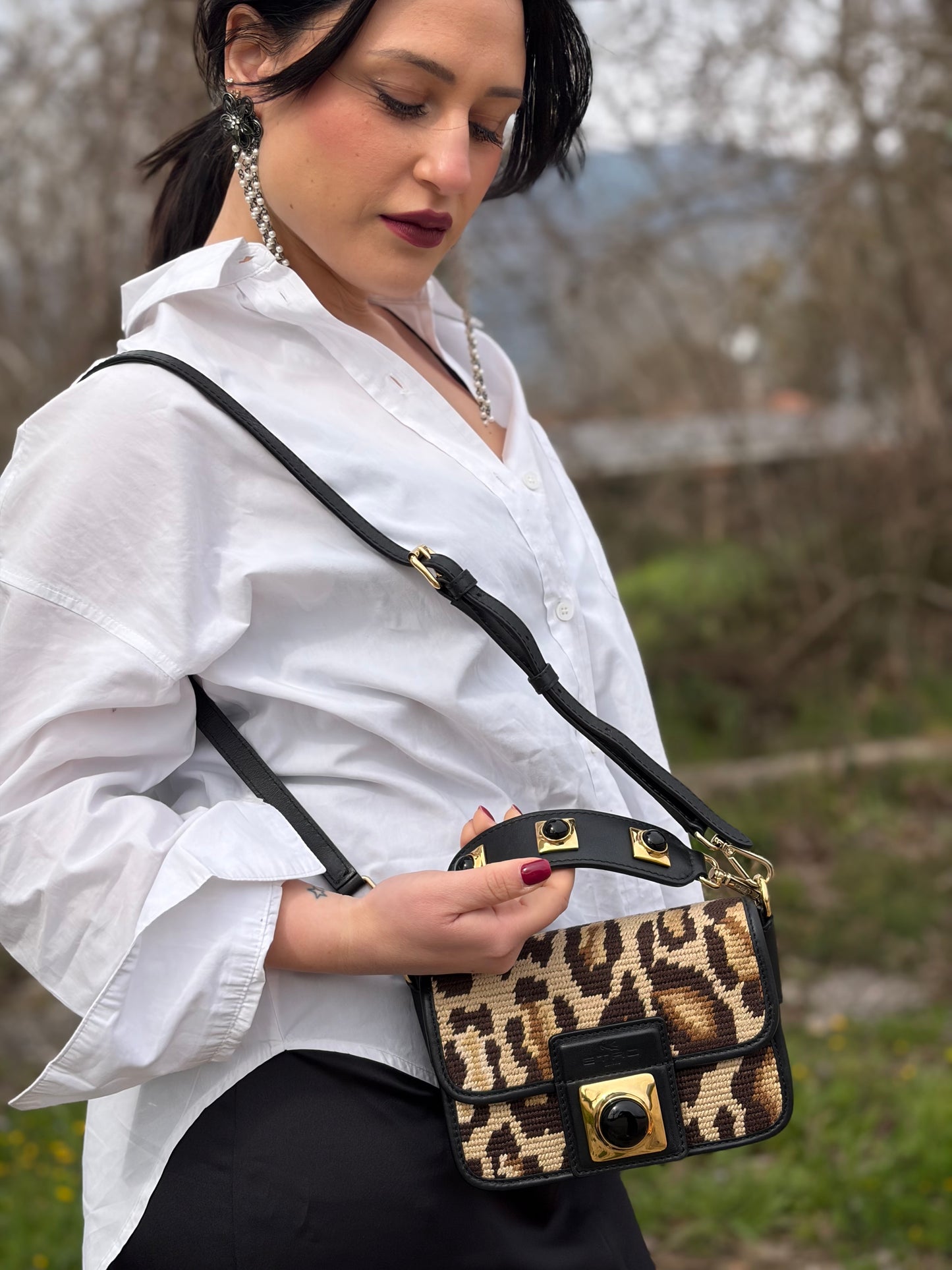 Borsa Etro Crown Me animalier