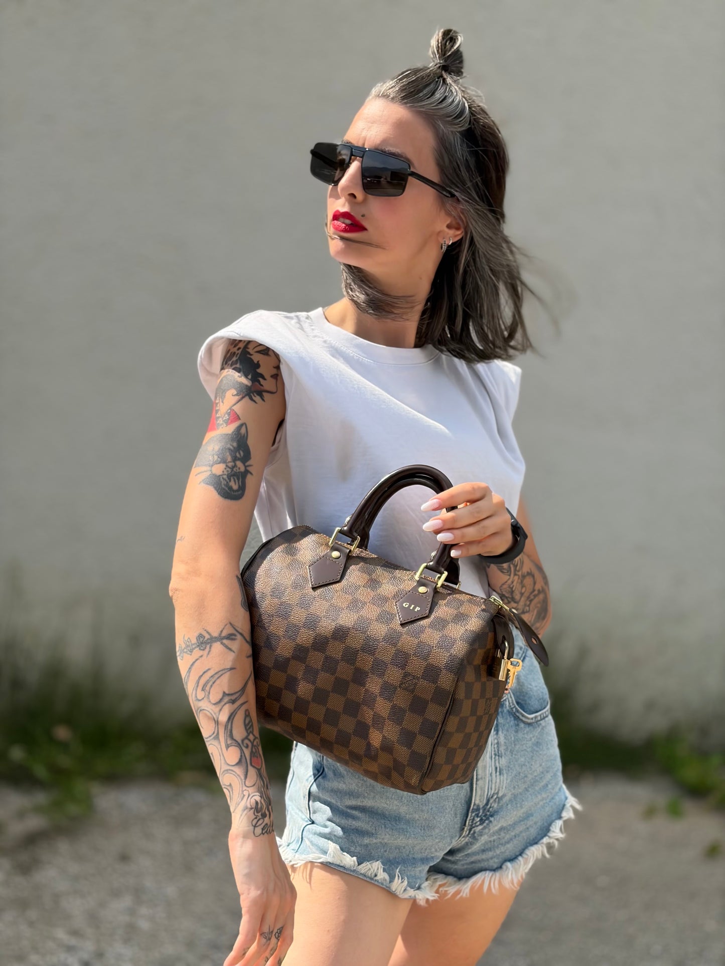 Speedy 25 Damier Ébène personalizzato