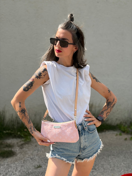 Pochette Liv denim rosa Louis Vuitton