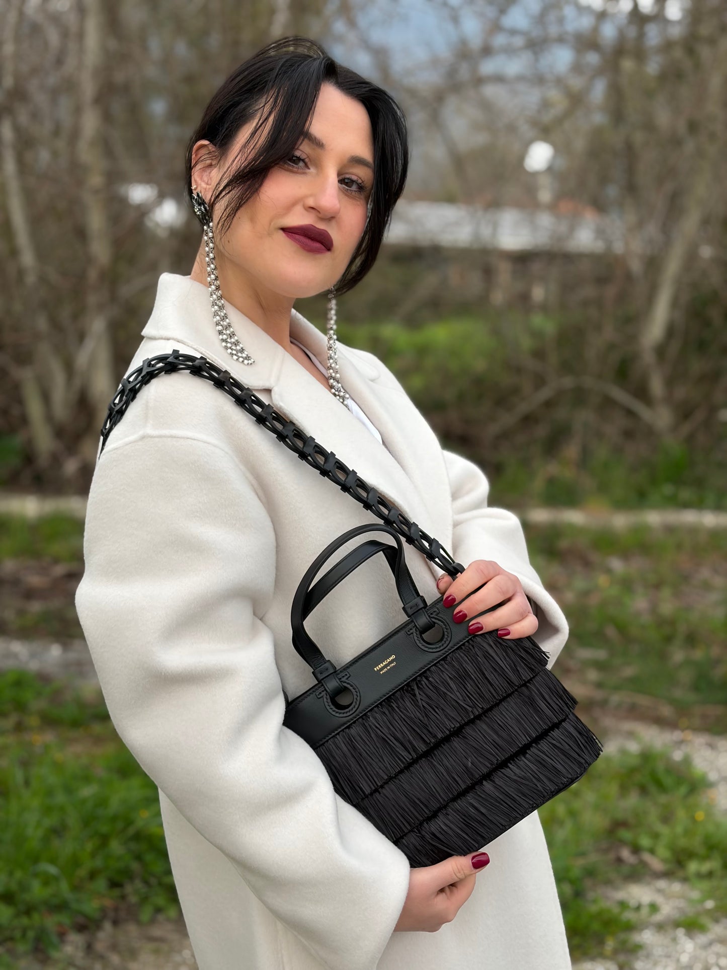 Tote Fringe Bag Salvatore Ferragamo nera