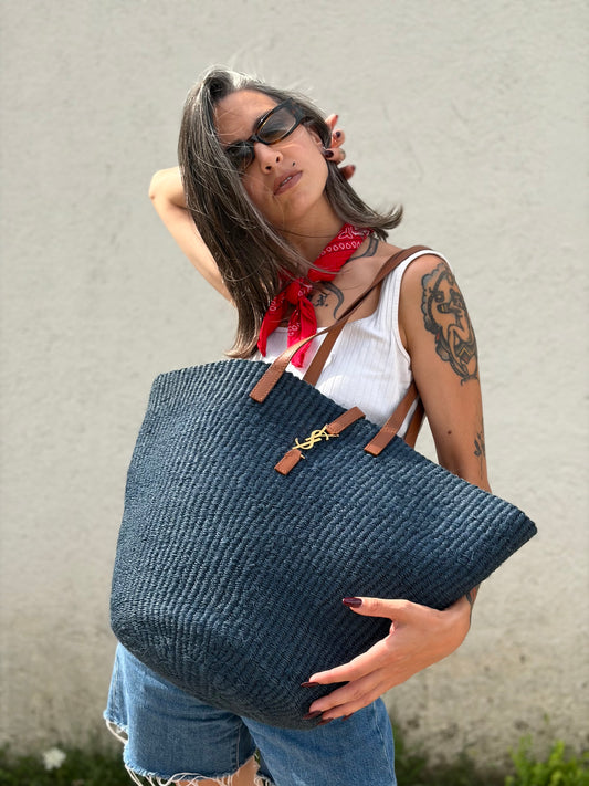 Tote Panier Saint Laurent rafia