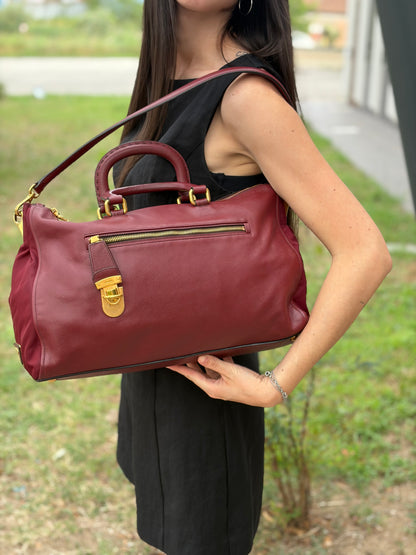 Satchel Prada bordeaux