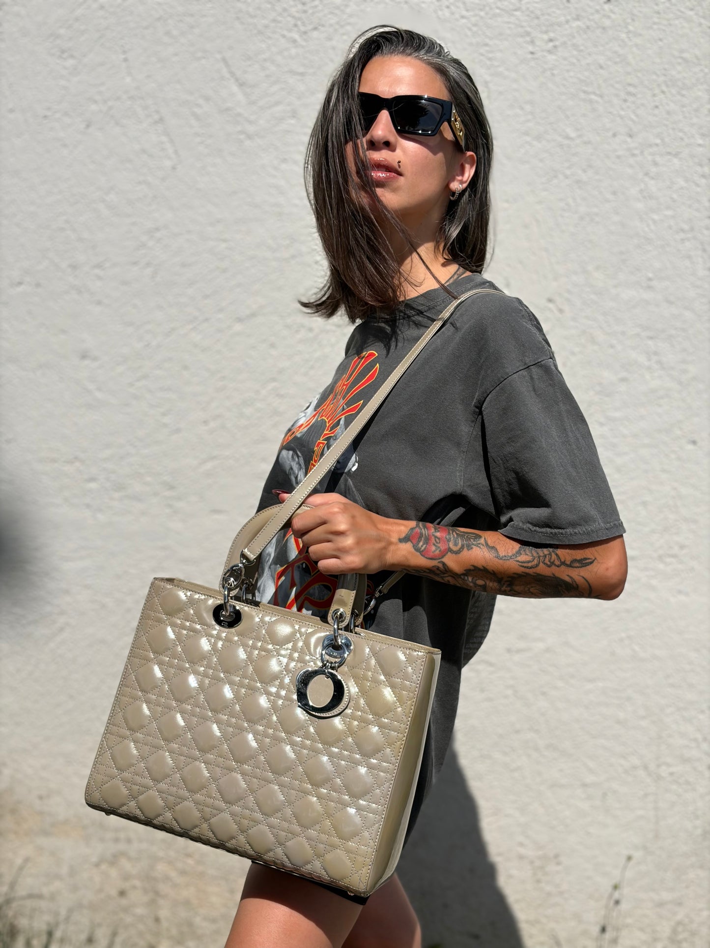 Lady Dior Large beige