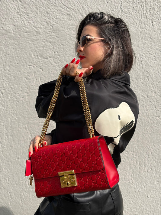 Borsa Gucci Padlock guccissima rossa