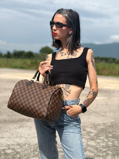 Speedy 30 Damier Ébène personalizzato