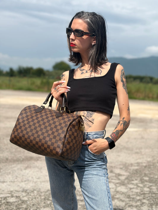 Speedy 30 Damier Ébène personalizzato