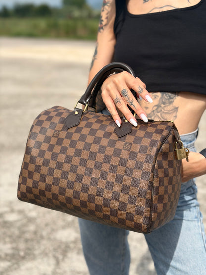 Speedy 30 Damier Ébène personalizzato