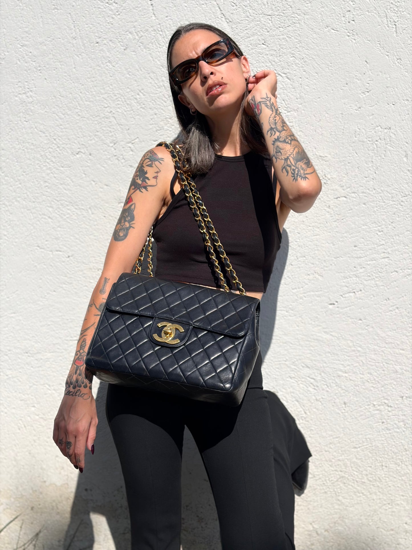 Borsa Chanel Maxi Logo Jumbo Flap