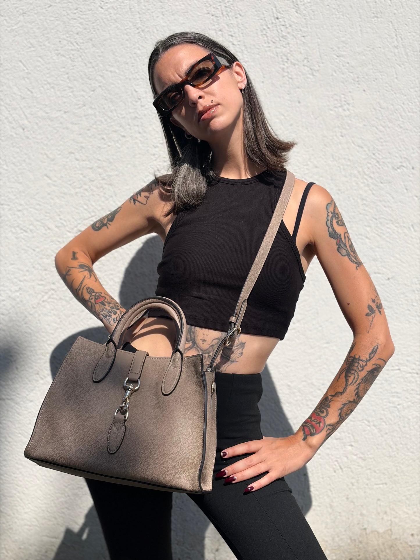 Tote Gucci media Hook Closure
