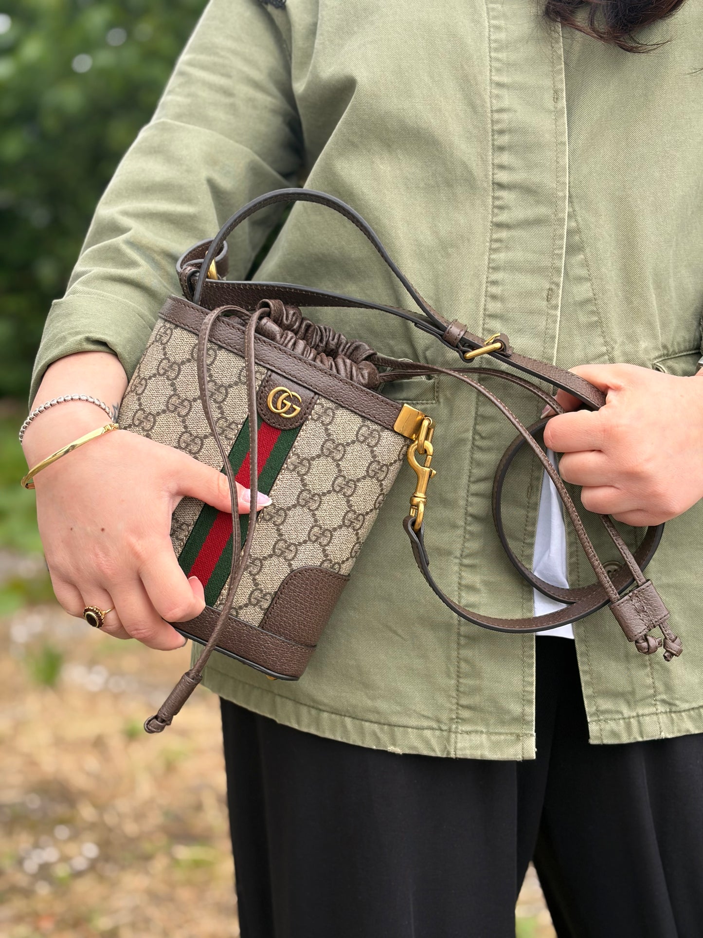 Secchiello Gucci mini triangular Ophidia