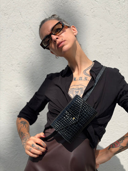 Marsupio Saint Laurent cocco nero