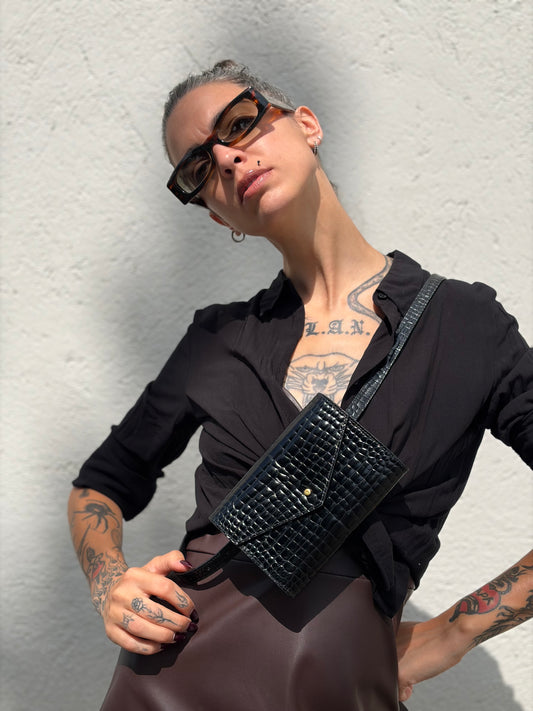 Marsupio Saint Laurent cocco nero