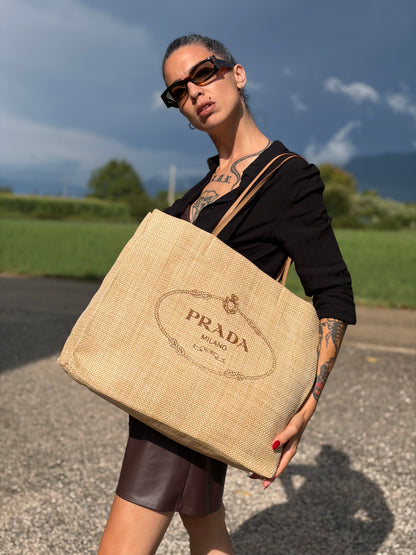 Tote Prada rafia