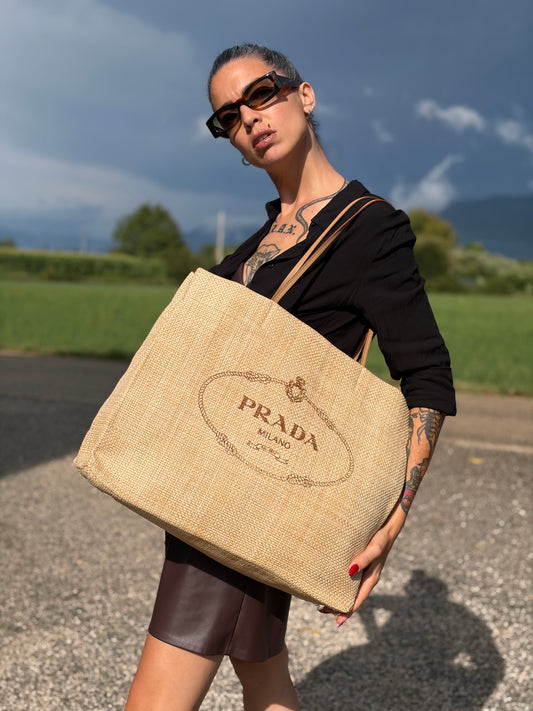 Tote Prada rafia