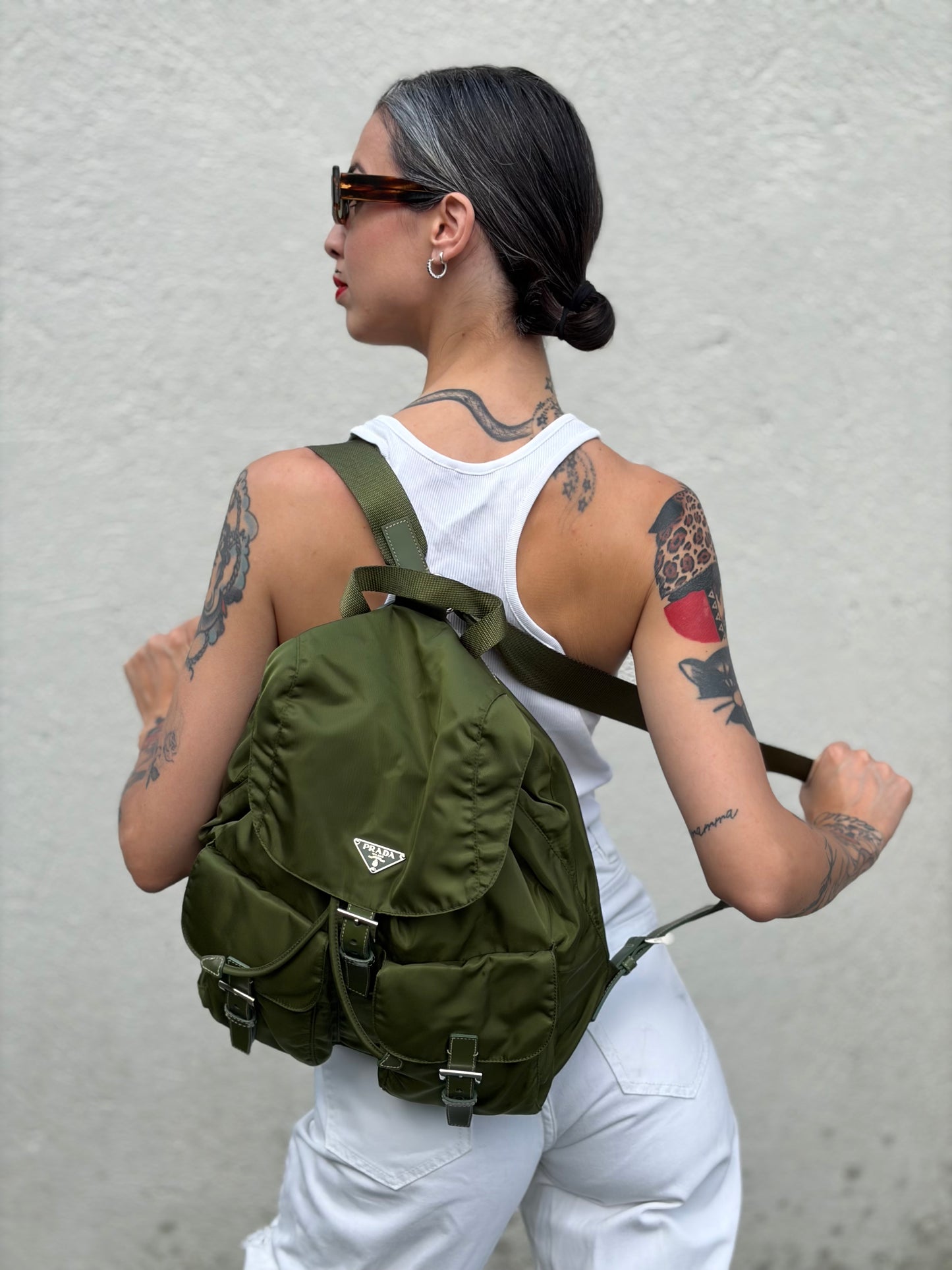 Zaino Prada vela verde