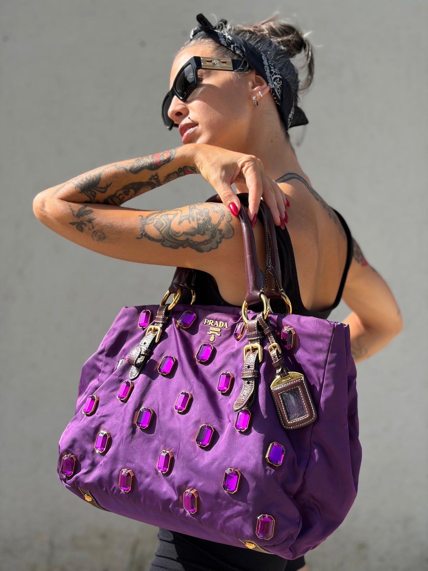 Tote Prada nylon viola