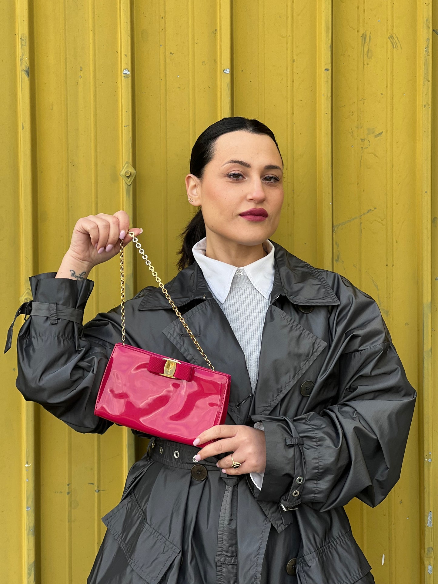 Pochette Ferragamo vernis