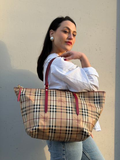 Shopper Burberry Haymarket Check beige