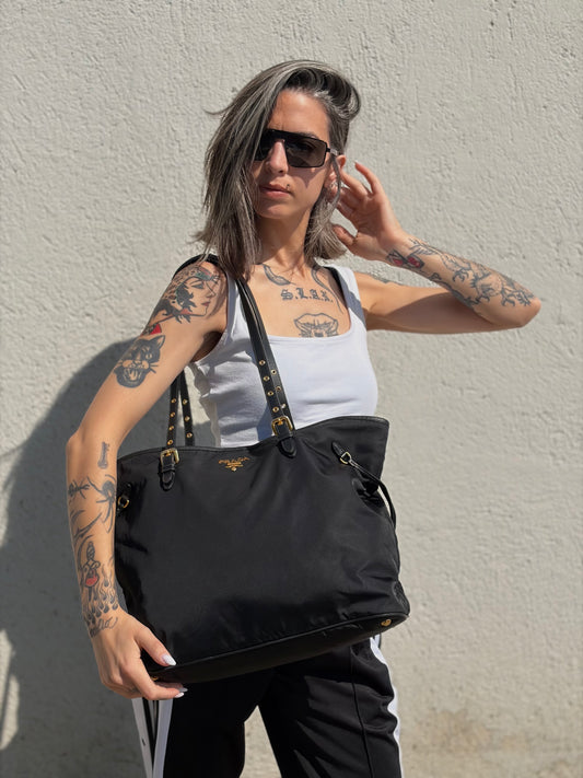 Tote Prada nylon nera