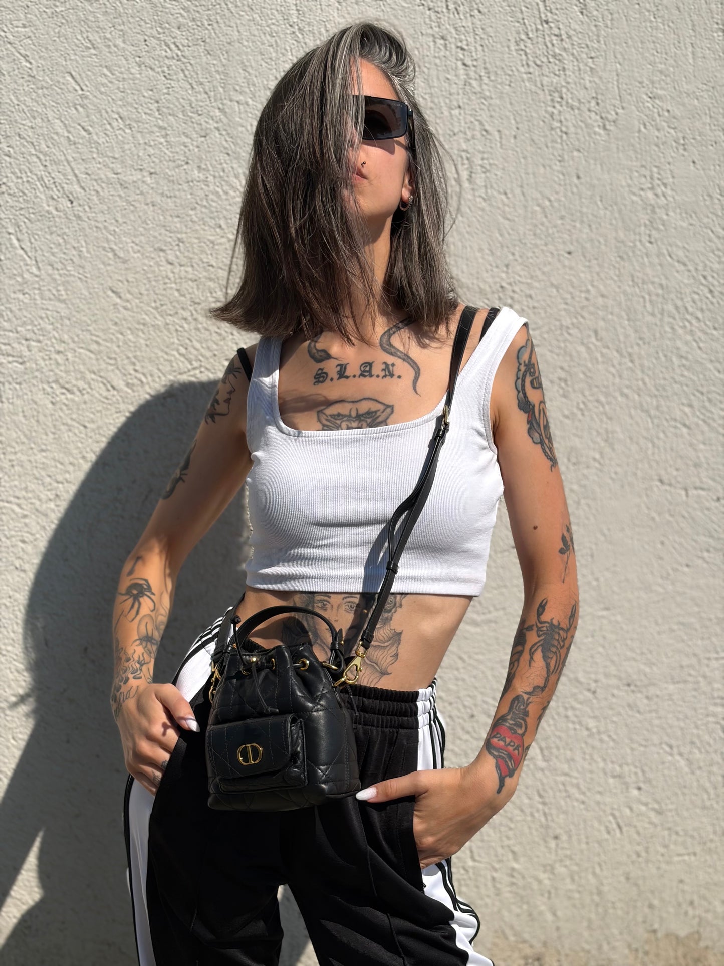 Secchiello Mini Dior Caro nero