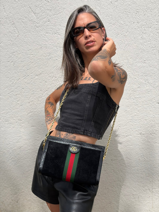 Borsa Gucci Ophidia Web nera