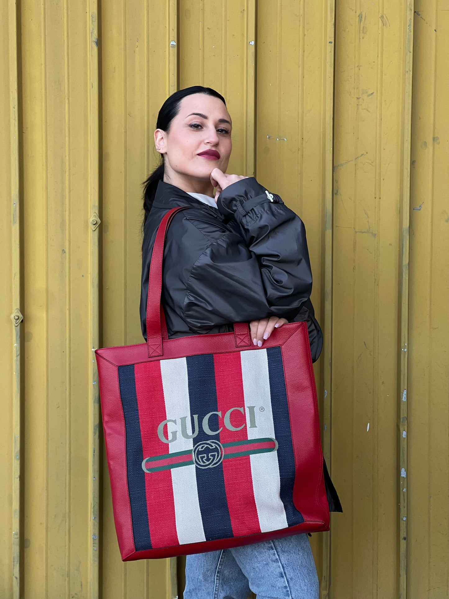 Sac plat Gucci righe