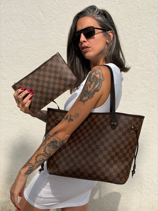 Neverfull MM Damier Ébène personalizzata
