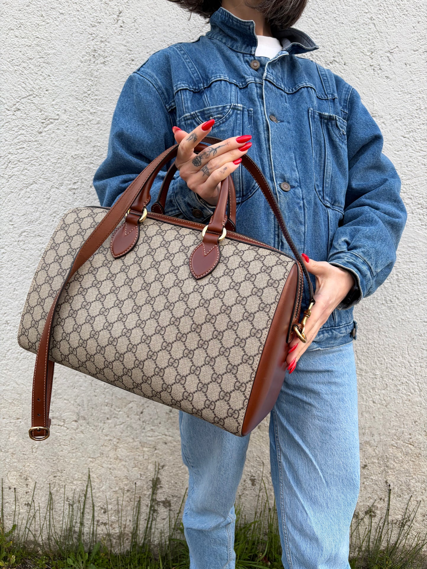 Bauletto Gucci GG Supreme beige