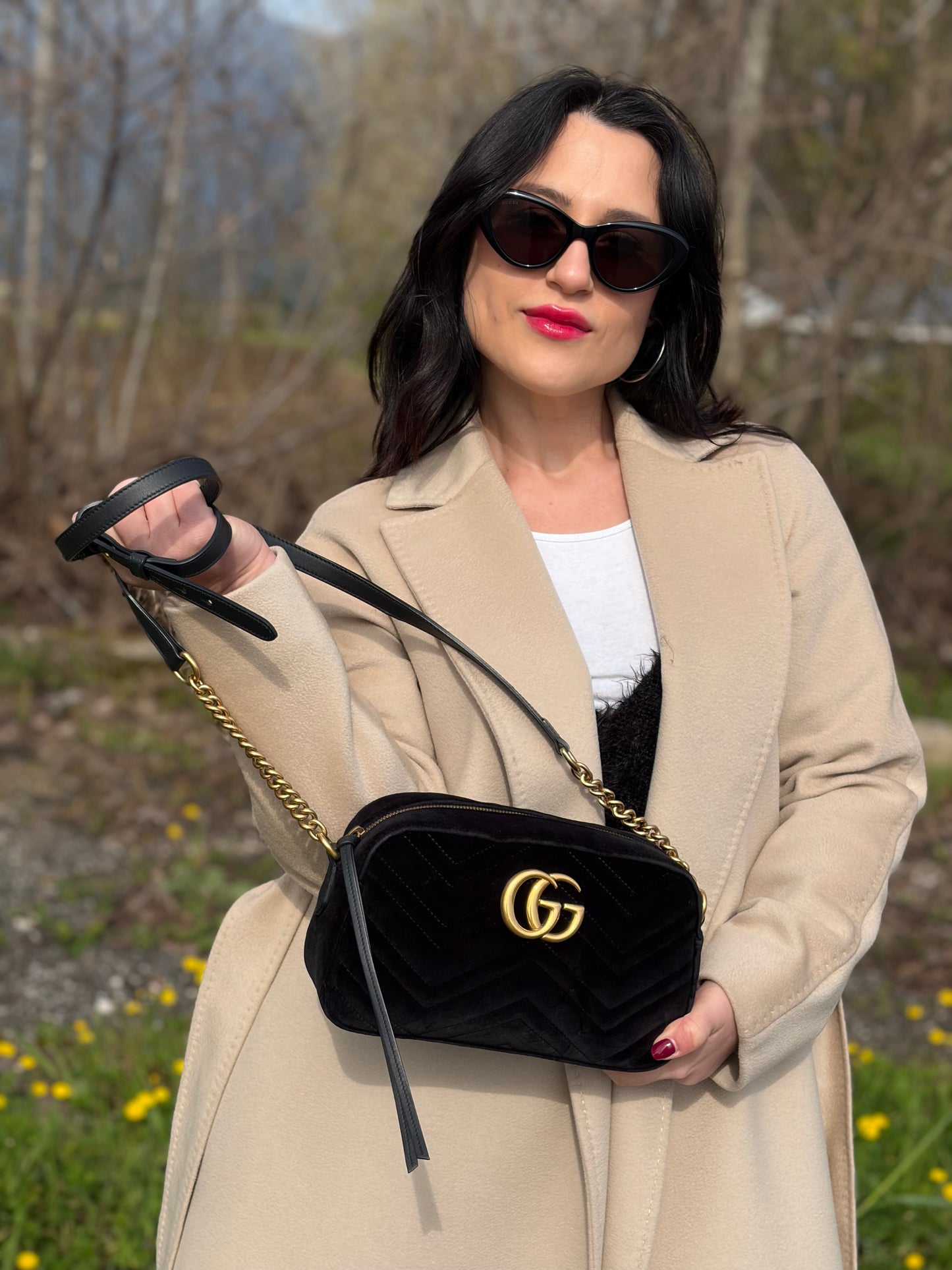 Borsa Gucci Marmont velvet misura piccola