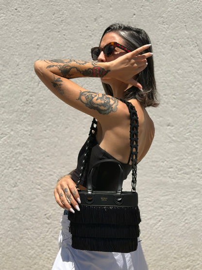 Tote Fringe Bag Salvatore Ferragamo nera