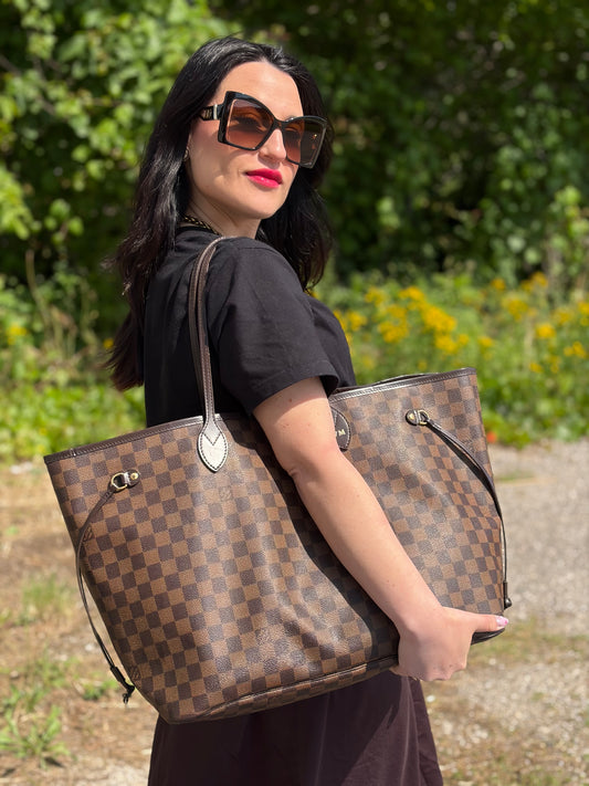 Neverfull Damier Ébène GM personalizzata LV