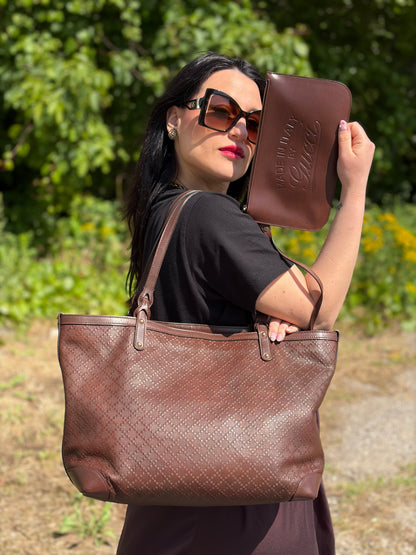 Shopper Gucci Diamante Craft marrone