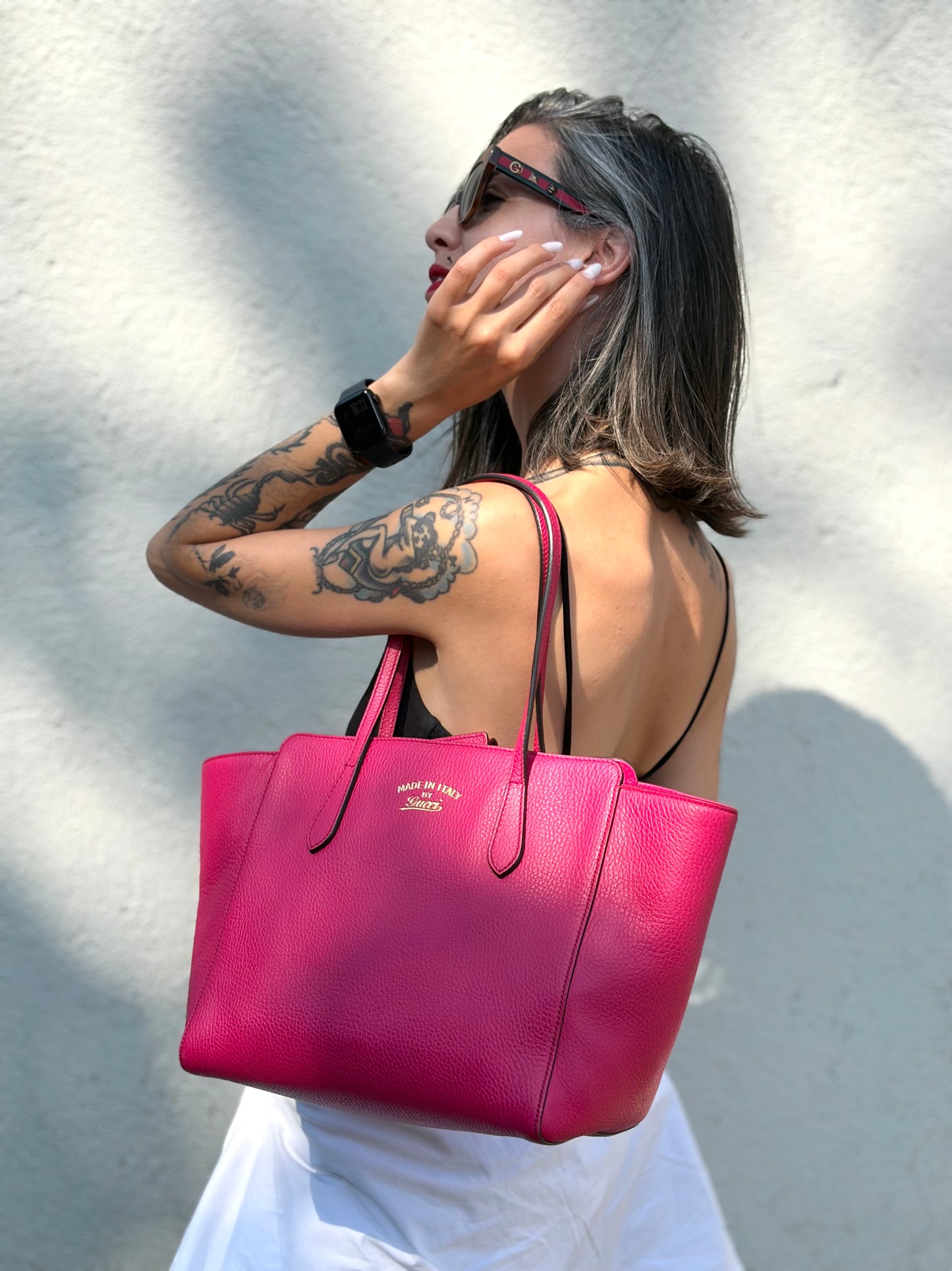 Borsa Gucci Swing fucsia